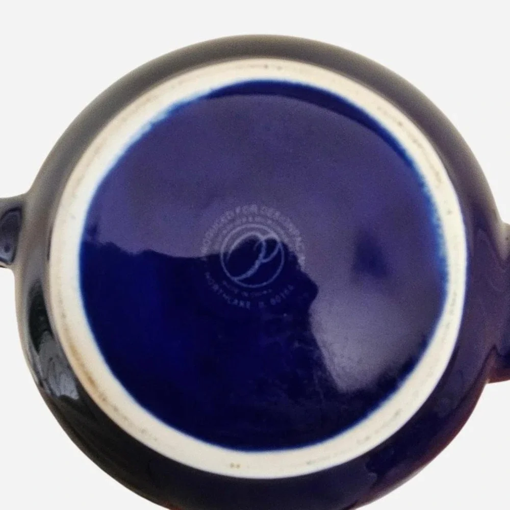 Vintage Cobalt Blue Ceramic Teapot